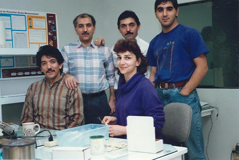 (Left to right) Majid Mokhbery, Mohammad Mokhberi, Zohreh Mokhbery, Javad Mokhbery, and Ali Mokhberi in 1995